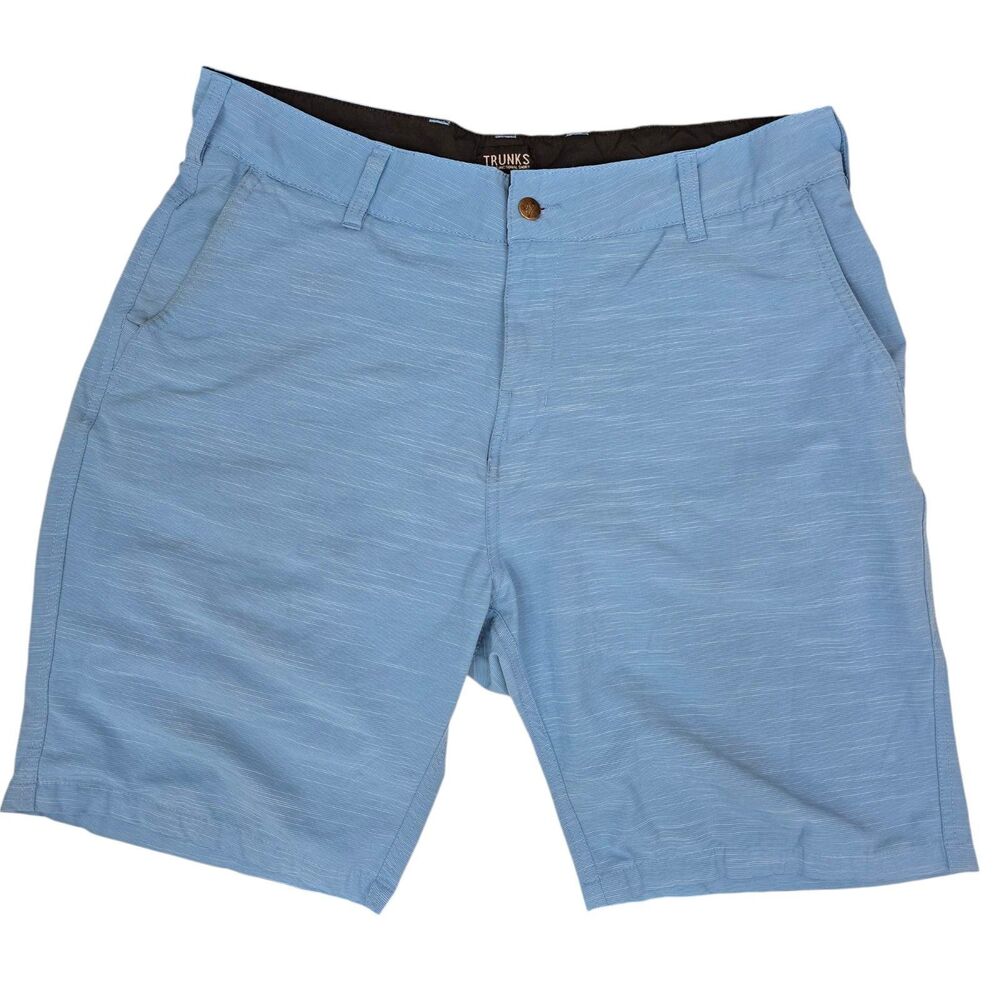 Trunks Mens Light Blue 4 Pocket Multifunctional Shorts 36